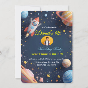 Galaxy Explorers Kids Verjaardag Uitnodiging 🚀🌌