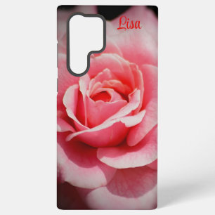 Galaxy Fleur rose rose personnalisée Samsung Coque