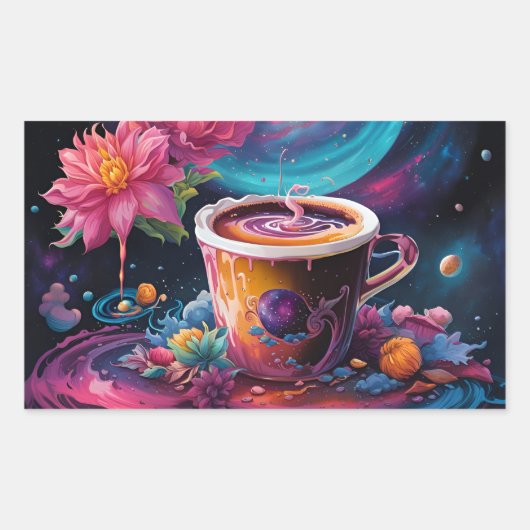 Galaxy Garden Koffie Rechthoekige Sticker (Voorkant)