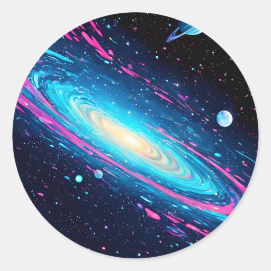 Galaxy gedempt v1 ronde sticker (Voorkant)