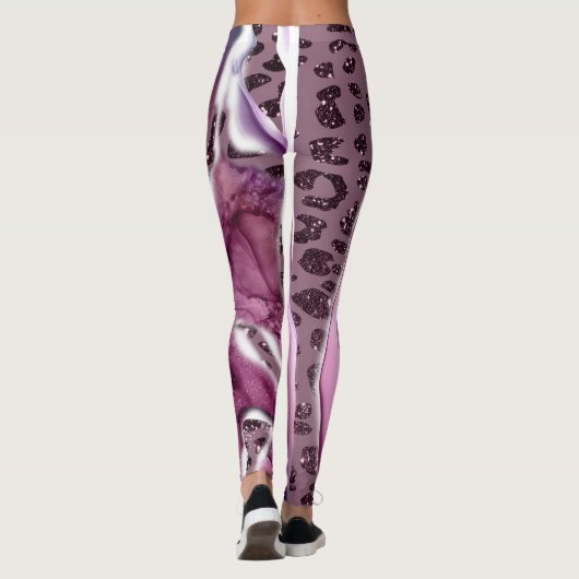 Galaxy geïnspireerde Paarse Leggings, unieke wilde Leggings (Achterkant)