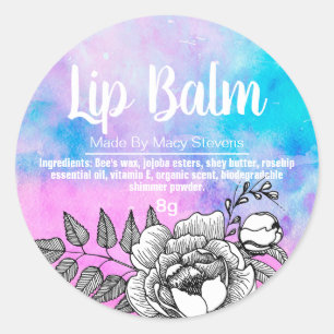 Galaxy gekleurde witte lijn Art Lip Balm Pot Label
