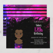 Galaxy Girl Invitation d'anniversaire | Ombre magi (Devant / Derrière)