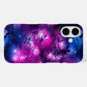 Galaxy Glow | Cosmic Blue Paars en roze marmer Case-Mate iPhone Case (Achterkant (horizontaal))