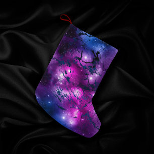 Galaxy Glow   Cosmic Blue Paars en roze marmer Kleine Kerstsok
