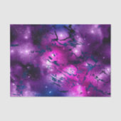 Galaxy Glow | Cosmic Blue Paars en roze marmer Tissuepapier (Voorkant)