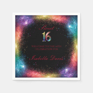 Galaxy Glow Sweet 16 Papieren servetten