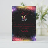 Galaxy Glow Sweet 16 uitnodiging (Staand voorkant)