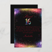 Galaxy Glow Sweet 16 uitnodiging (Voorkant / Achterkant)