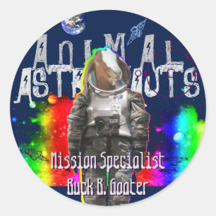 Galaxy Goat Astronaut in de ruimte Ronde Sticker