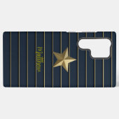 Galaxy Gold Star sur Navy Blue Samsung coque (Verso Horizontal)