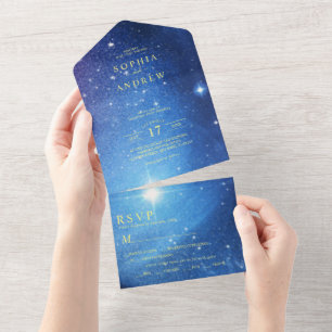 Galaxy & Gold  Trouwen  Alles in één uitnodiging
