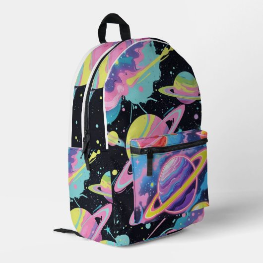 Galaxy Graffiti" – Urban Cosmic Style Rugzak (Achterkant Hoek Links)