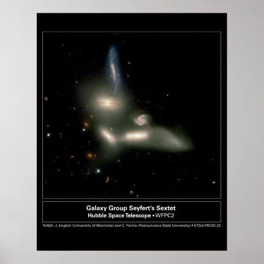 Galaxy Group Sextet Hubble Telescope Poster (Voorkant)
