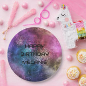 Galaxy Happy Birthday Papieren Bordje (Feest)
