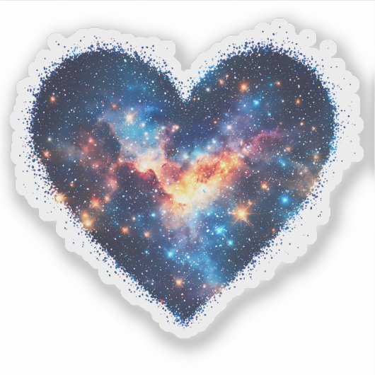 Galaxy Heart Valentijnsdag Sticker (Voorkant)