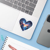 Galaxy Heart Valentijnsdag Sticker (Laptop met iPhone)