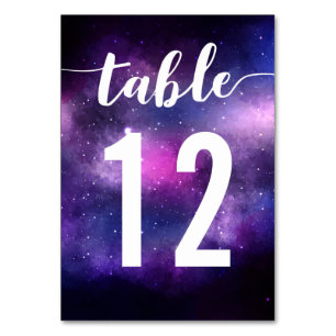 Galaxy Hemelse Sterren Bruiloft Eettafel Nummer Kaart