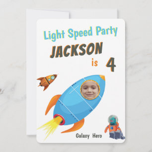 Galaxy Hero Astronaut Foto Sjabloon verjaardag Kaart