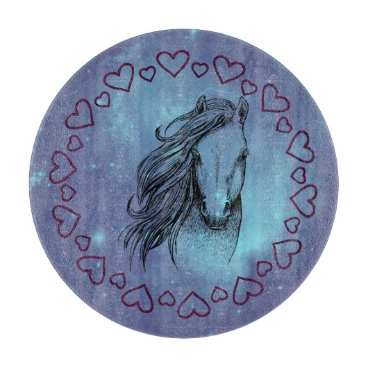 Galaxy Horse & Hearts Snijplank (Voorkant)