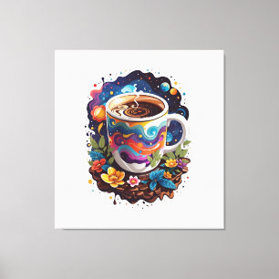 Galaxy in de koffiebeker canvas afdruk