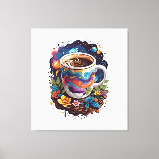 Galaxy in de koffiebeker canvas afdruk (Voorkant)