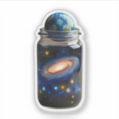 Galaxy In Een Potje Sticker: Bevat Kosmische Kunst Sticker (Voorkant)