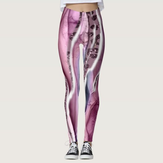 Galaxy Inspiré Leggings Violets, Side Side Unique (Devant)
