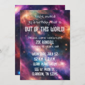 Galaxy Invitations de fête d'anniversaire (Devant / Derrière)