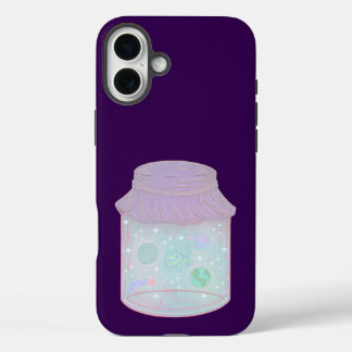 Galaxy Kat in een Pot | Kawaii Ruimtekat Kunst iPhone 16 Plus Hoesje