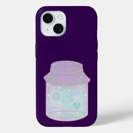 Galaxy Kat in een Pot | Kawaii Ruimtekat Kunst Case-Mate iPhone Case (Achterkant)
