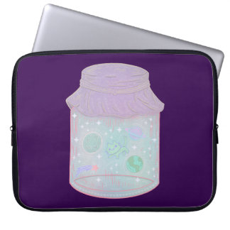 Galaxy Kat in een Pot | Kawaii Ruimtekat Kunst Laptop Sleeve