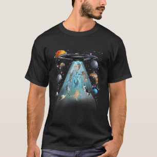 Galaxy Kat Zwem T-Shirt Schattige Astronaut Katt
