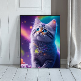 Galaxy Katze Digitaler Ai generated Poster