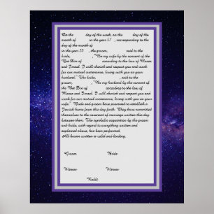 Galaxy Ketubah in de Canadese hervormingstekst Poster