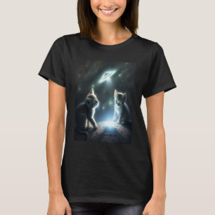 Galaxy kittens kat ufo kat in de ruimte 26 t-shirt