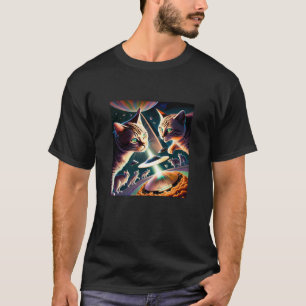 Galaxy Kittens Kat UFO Kat In De Ruimte 2 T-shirt