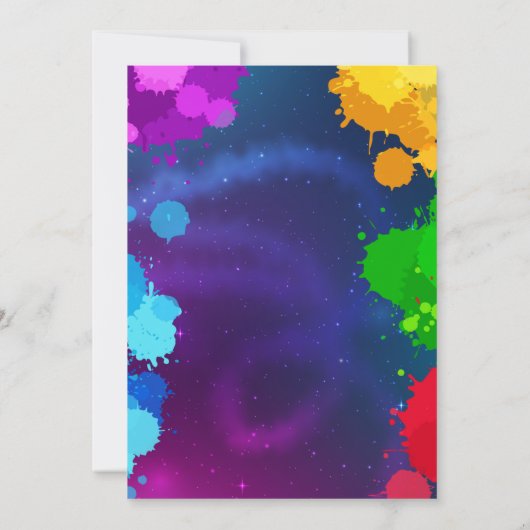 Galaxy Kleurrijke Schilderij Verjaardag uitnodigin Kaart (Achterkant)