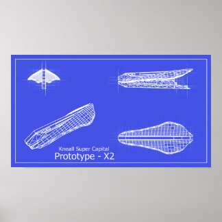 Galaxy Kneall Prototype X-2 Blueprints Poster
