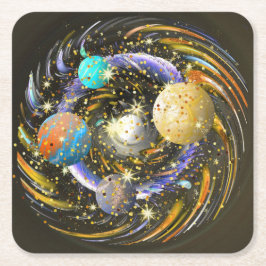 Galaxy Kovarellah Vierkante Kartonnen Onderzetter