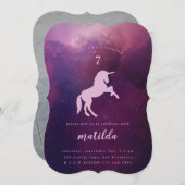 Galaxy licorne photo invitation (Devant / Derrière)