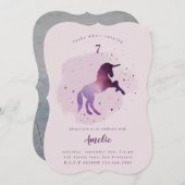 Galaxy licorne photo invitation (Devant / Derrière)
