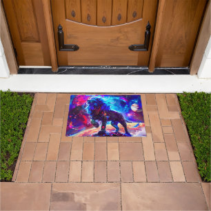 Galaxy Lion Blue Deurmat