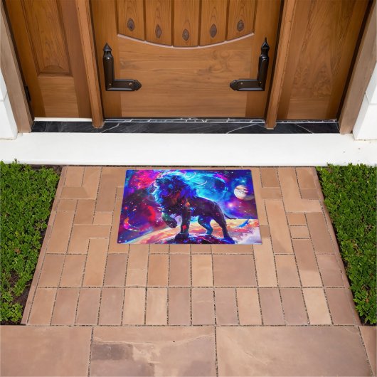 Galaxy Lion Blue Deurmat (Buiten)