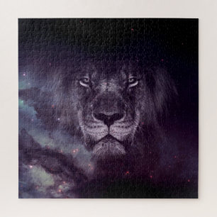Galaxy Lion Face Art Wallpaper Legpuzzel