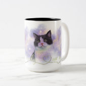 Galaxy Lovely Cat Tweekleurige Koffiemok (Voorkant rechts)