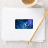 Galaxy Lovers Starry Space Blue Sky White Sparkles Etiket (Insitu)