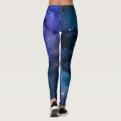 Galaxy Lovers Starry Space Blue Sky White Sparkles Leggings (Achterkant)