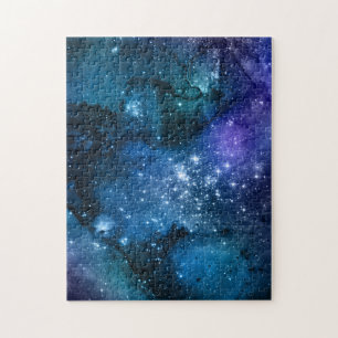 Galaxy Lovers Starry Space Blue Sky White Sparkles Legpuzzel