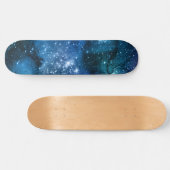 Galaxy Lovers Starry Space Blue Sky White Sparkles Skateboard (Horizontaal)